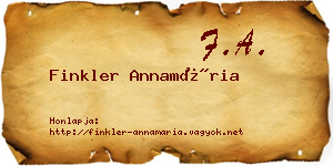 Finkler Annamária névjegykártya